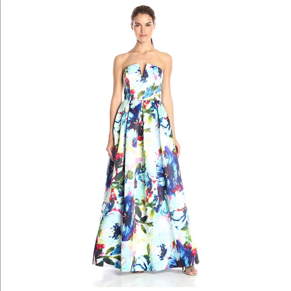 Parker Floral Strapless Dorothy Gown